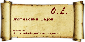 Ondreicska Lajos névjegykártya