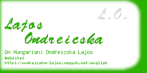 lajos ondreicska business card